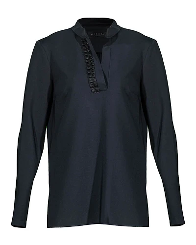 Shan Sofia Split Neck Jersey Top