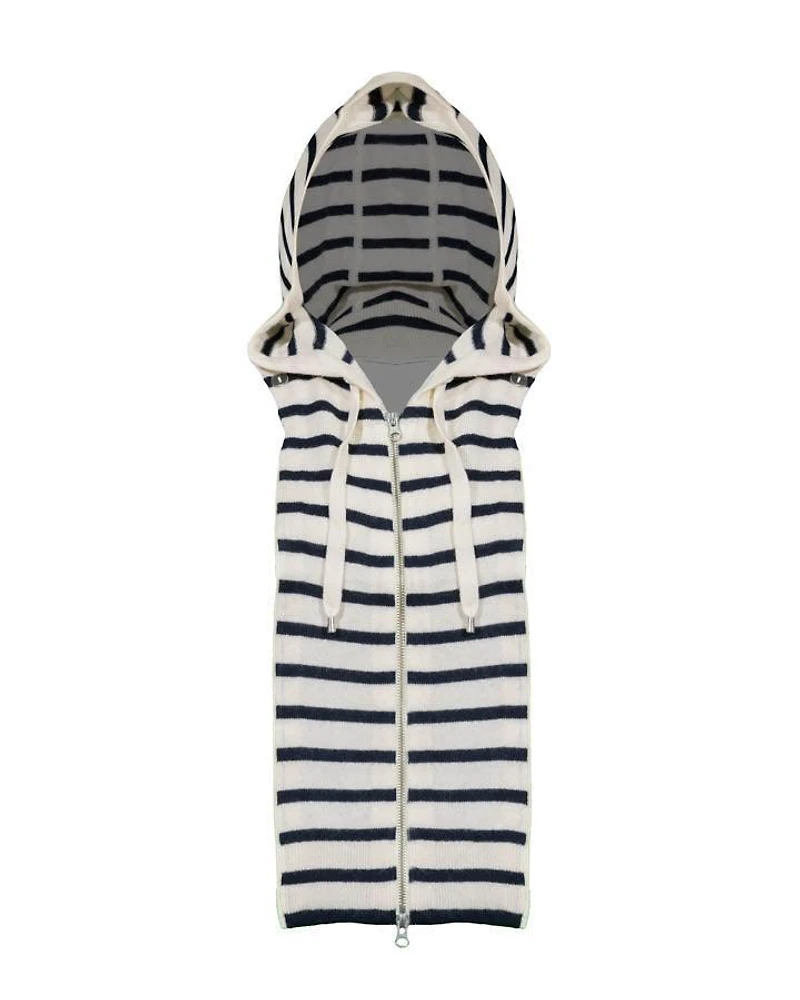 Veronica Beard Striped Cashmere Hoodie Dickey
