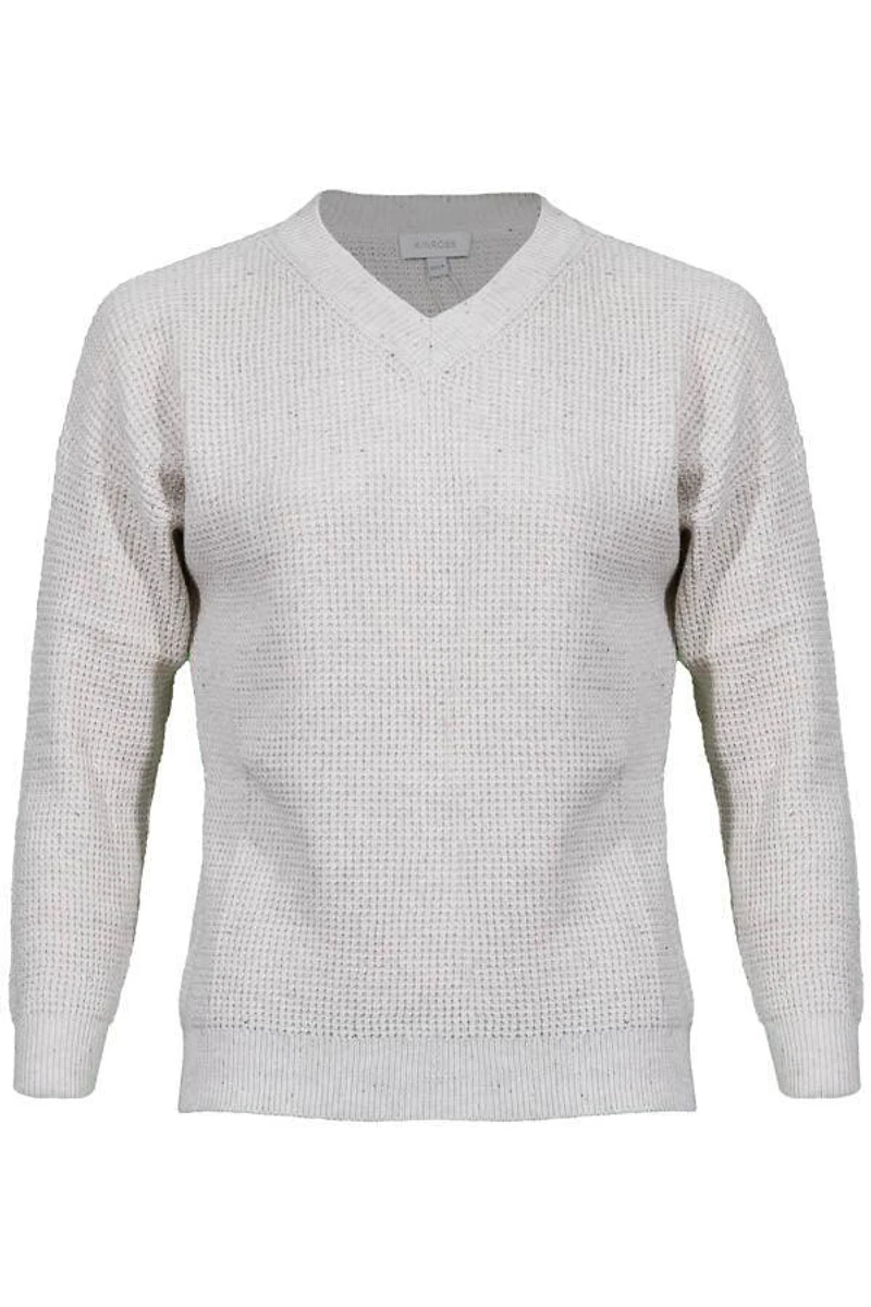 Kinross Cashmere Thermal Sequin Vee Pullover