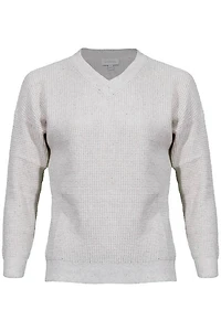 Kinross Cashmere Thermal Sequin Vee Pullover