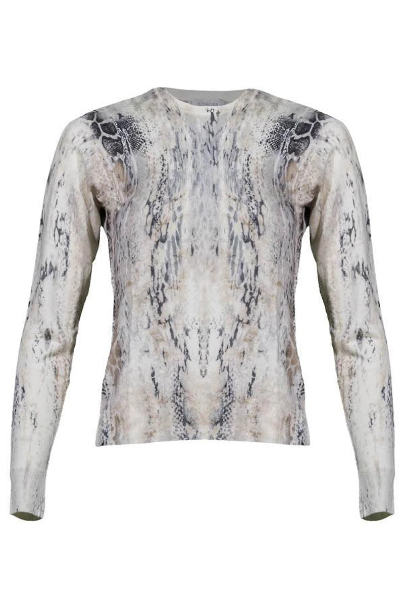 Kinross Cashmere Python Crew Neck Pullover