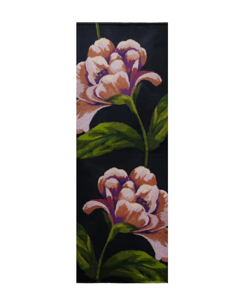 Kinross Fall Floral Print Silk Scarf