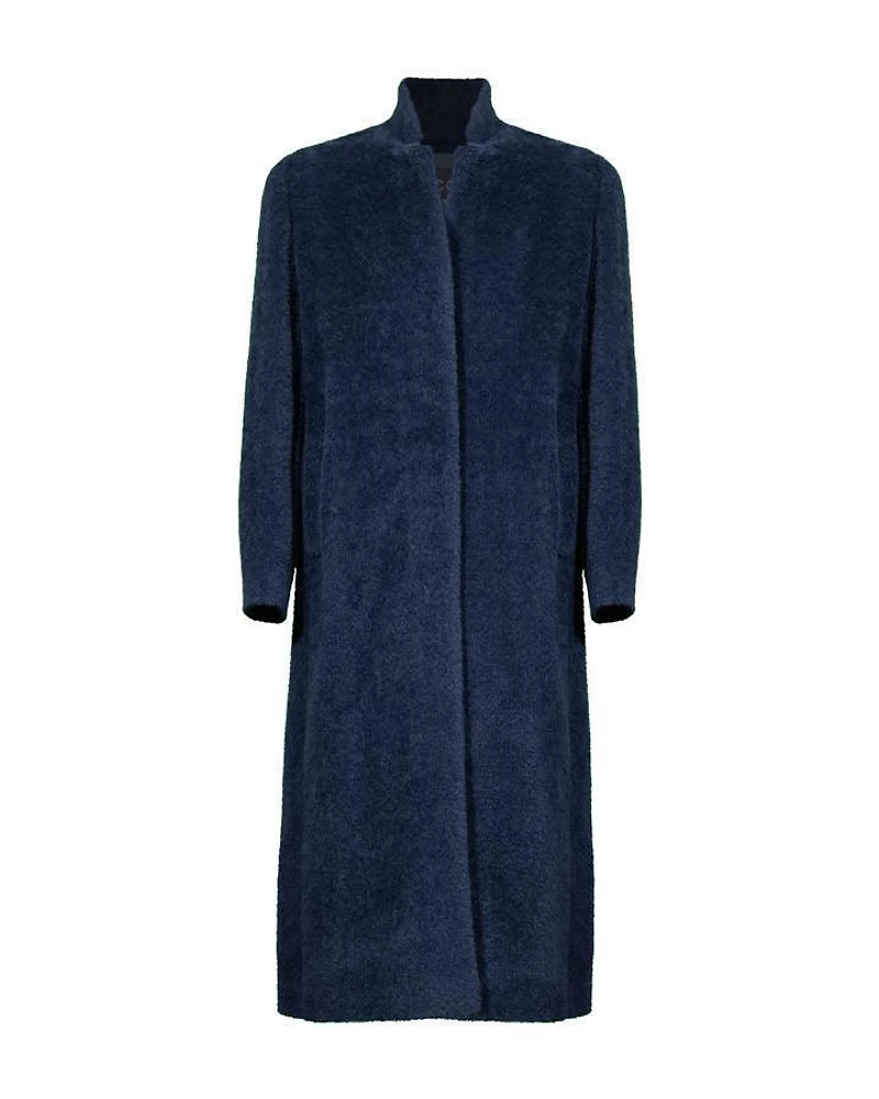 Cinzia Rocca Notch Collar Wool Alpaca Maxi Coat
