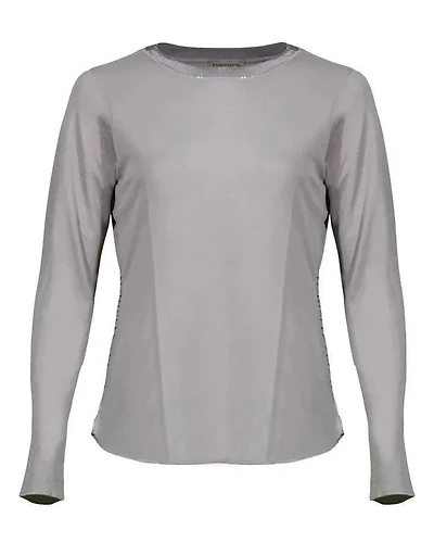 Purotatto Satin Neck Trim Top