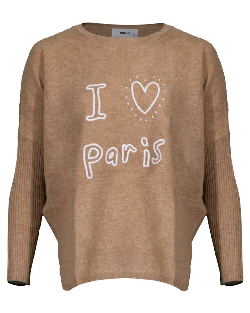 Notshy Cashmere I Love Paris Poncho Pullover