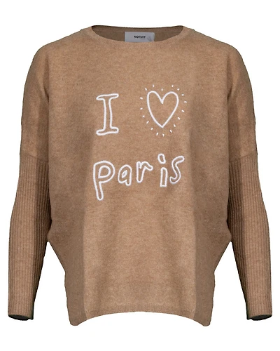 Notshy Cashmere I Love Paris Poncho Pullover