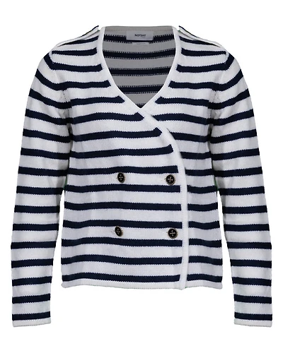 Notshy Cashmere Molly Striped Double Breasted Cardigan