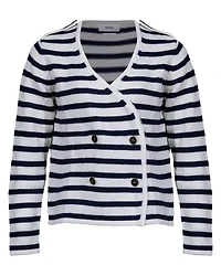 Notshy Cashmere Molly Striped Double Breasted Cardigan