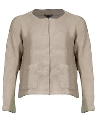 Eileen Fisher Cotton Boucle Round Neck Jacket
