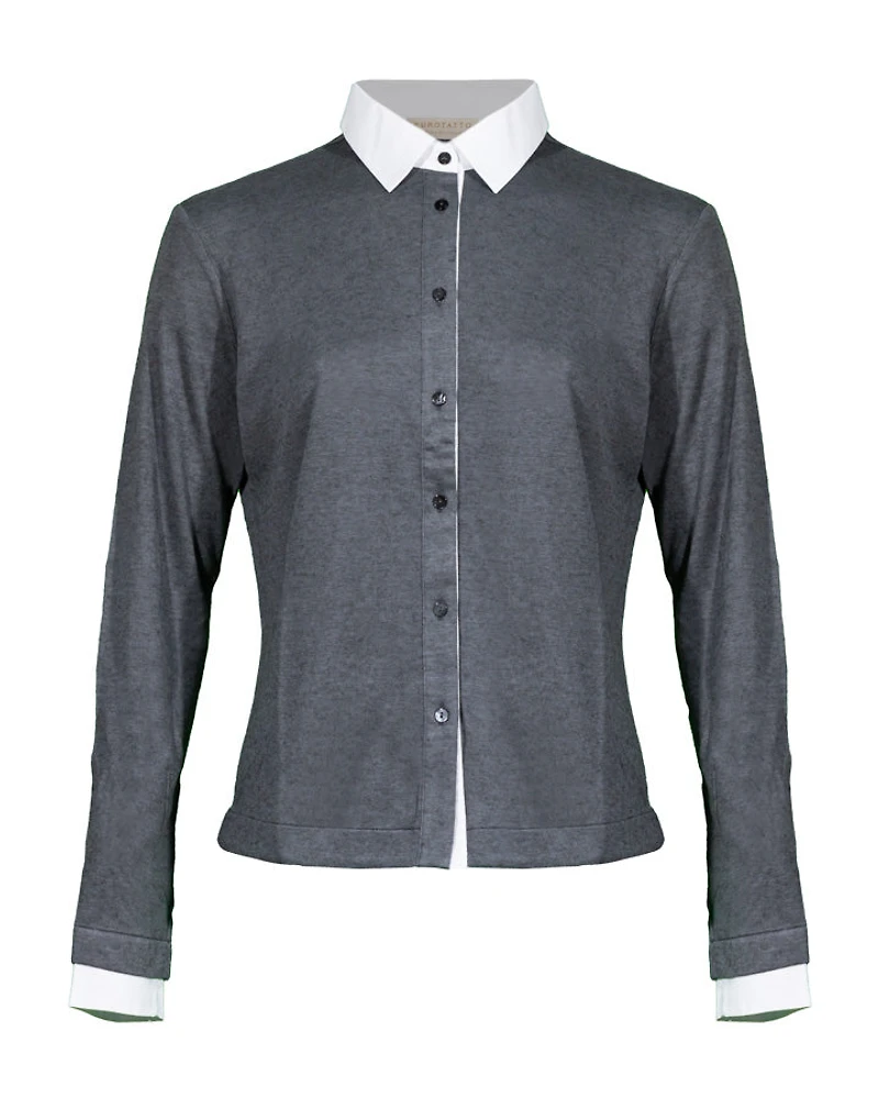 Purotatto Buttoned Front Jersey Shirt With Poplin Collar