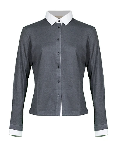 Purotatto Buttoned Front Jersey Shirt With Poplin Collar