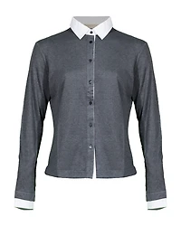 Purotatto Buttoned Front Jersey Shirt With Poplin Collar