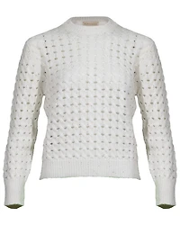 Purotatto Round Neck Loose Weave Knit With Sequins