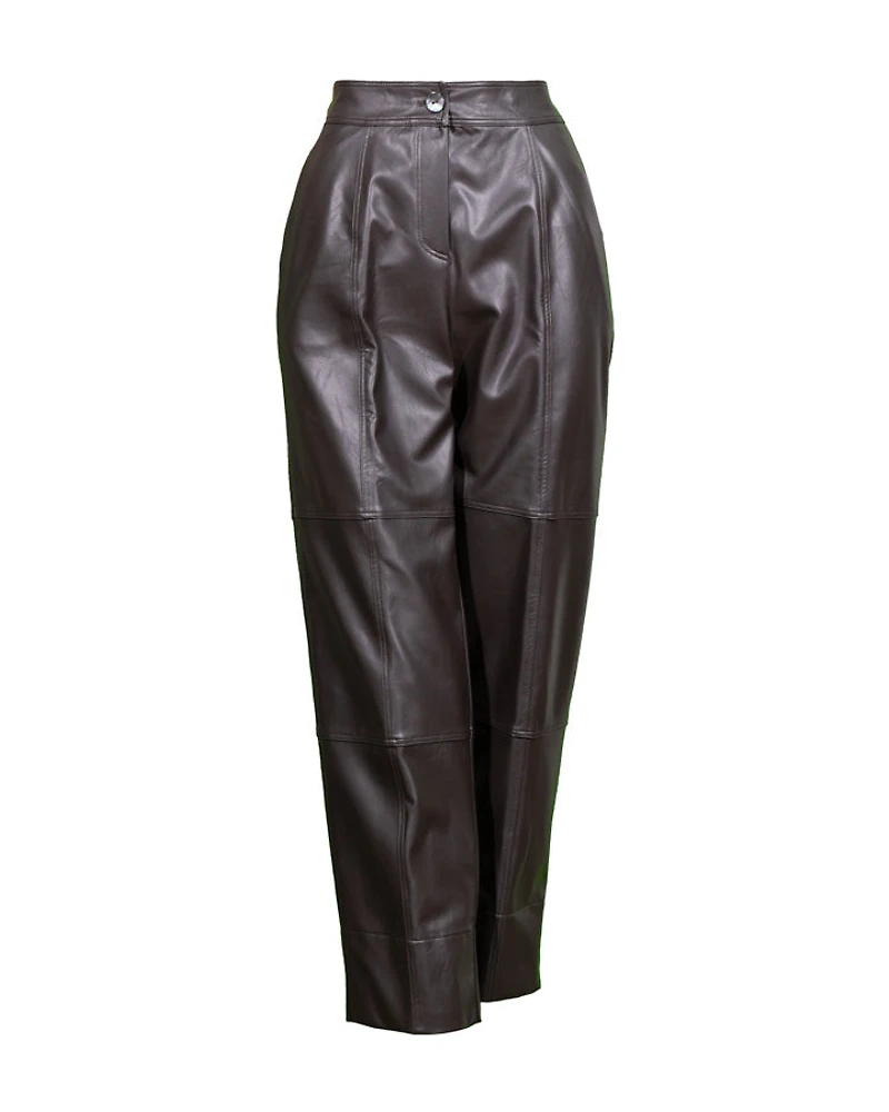 Purotatto Faux Leather Straight Cut Pant