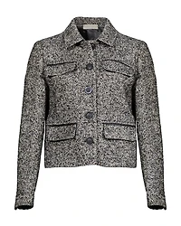 Purotatto Short Tweed Button Front Jacket