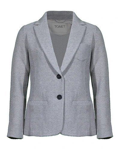Tonet Fine Chevron Knit Two Button Jacket