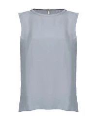 Tonet Sleeveless Silk Shell With Metallic Trim