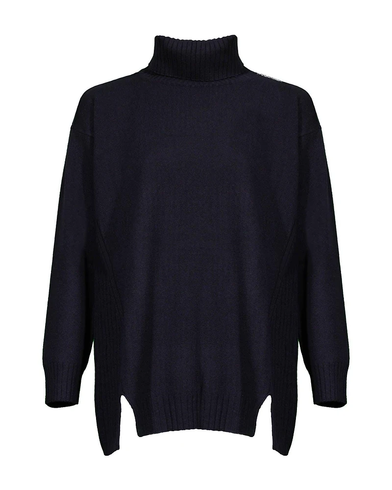 Tonet Pattern Mix Knit Turtleneck Pullover