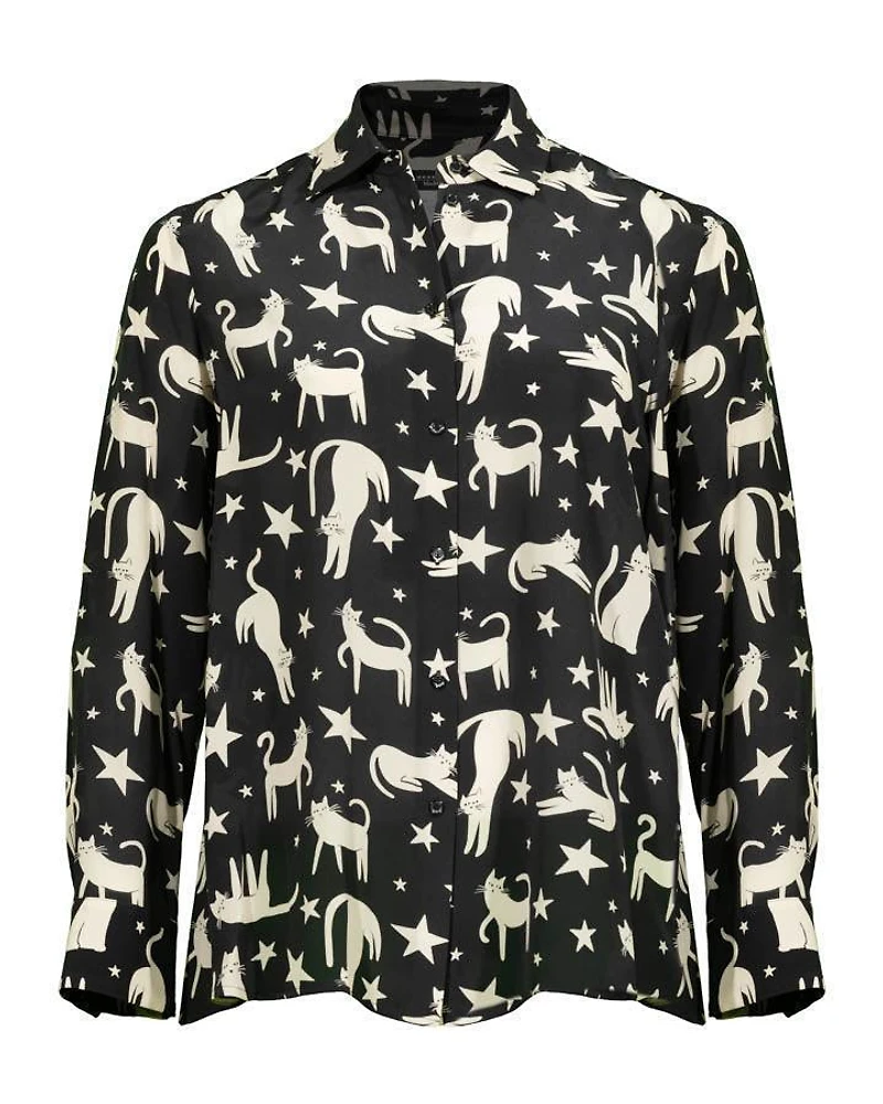 Max Mara Weekend Tabella Print Silk Blouse