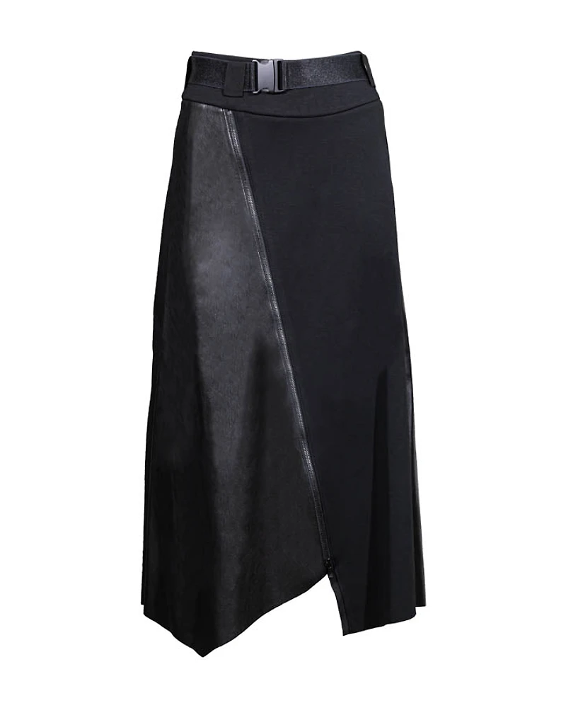 Beate Heymann Scuba-Pleather Zip Panel Skirt