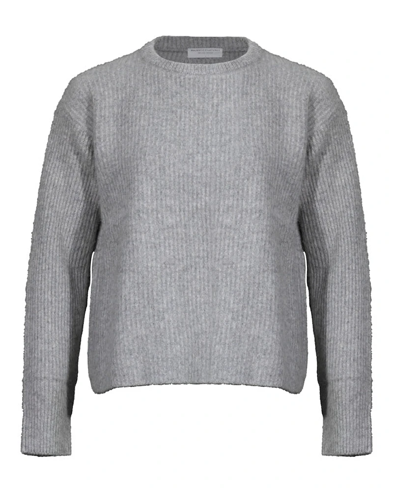 Majestic Filatures Wool Fox Rib Knit Pullover