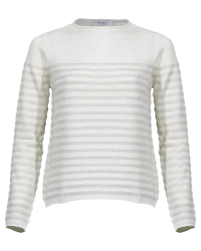 Tonet Long Sleeve Knit With Metallic Stripe