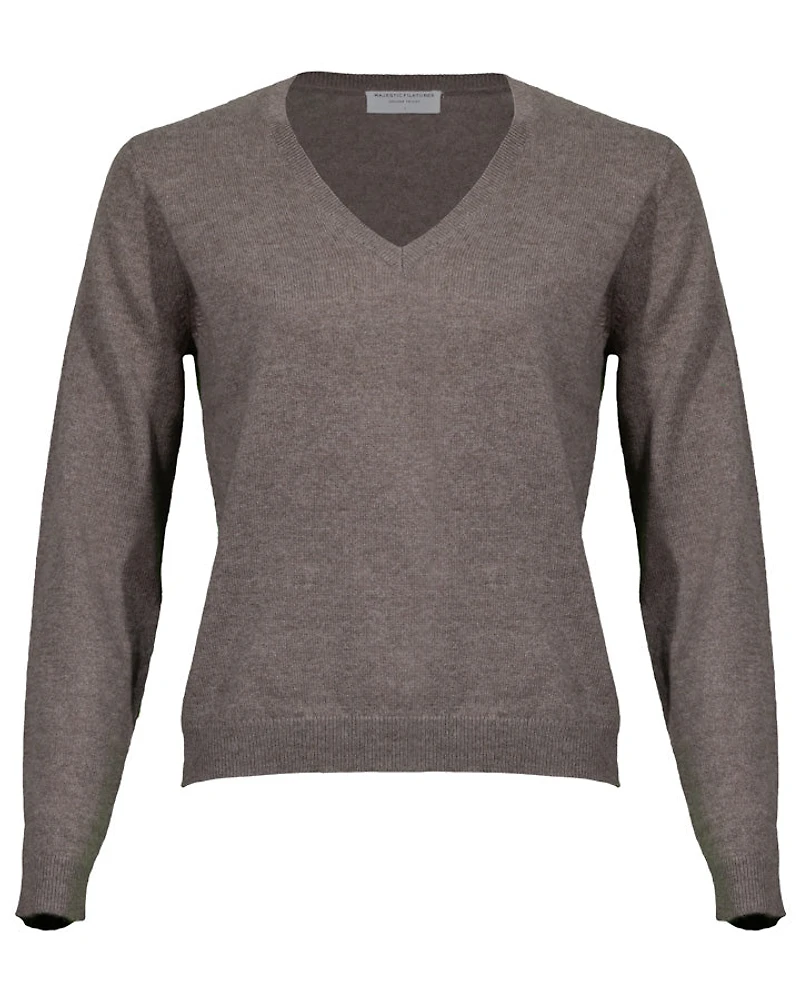 Majestic Filatures Cashmere Seamless V-Neck Pullover