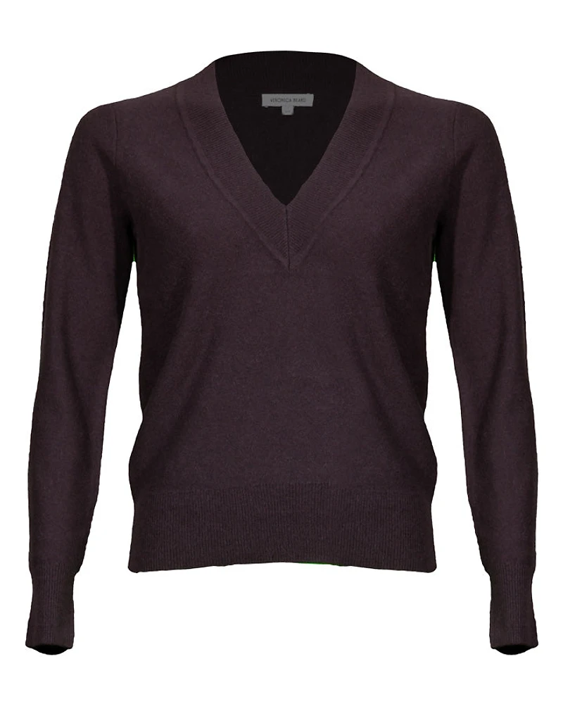 Veronica Beard Coleta V-Neck Cashmere Sweater