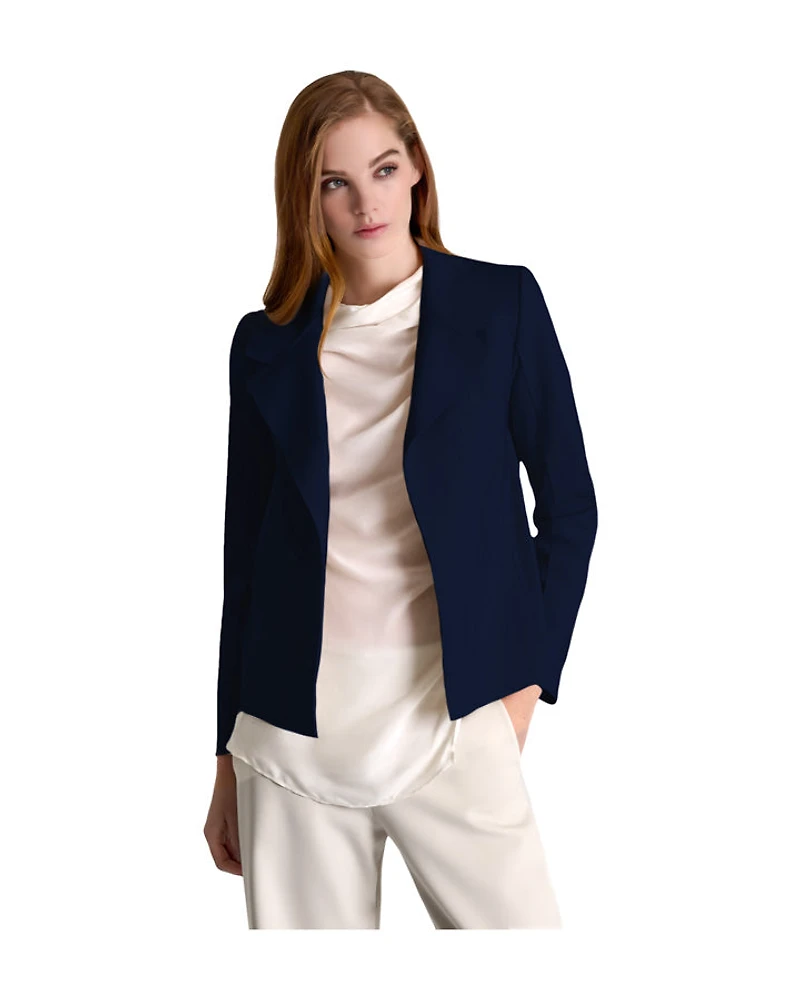 Shan Classic Fitted Open Front 3D Jersey Blazer