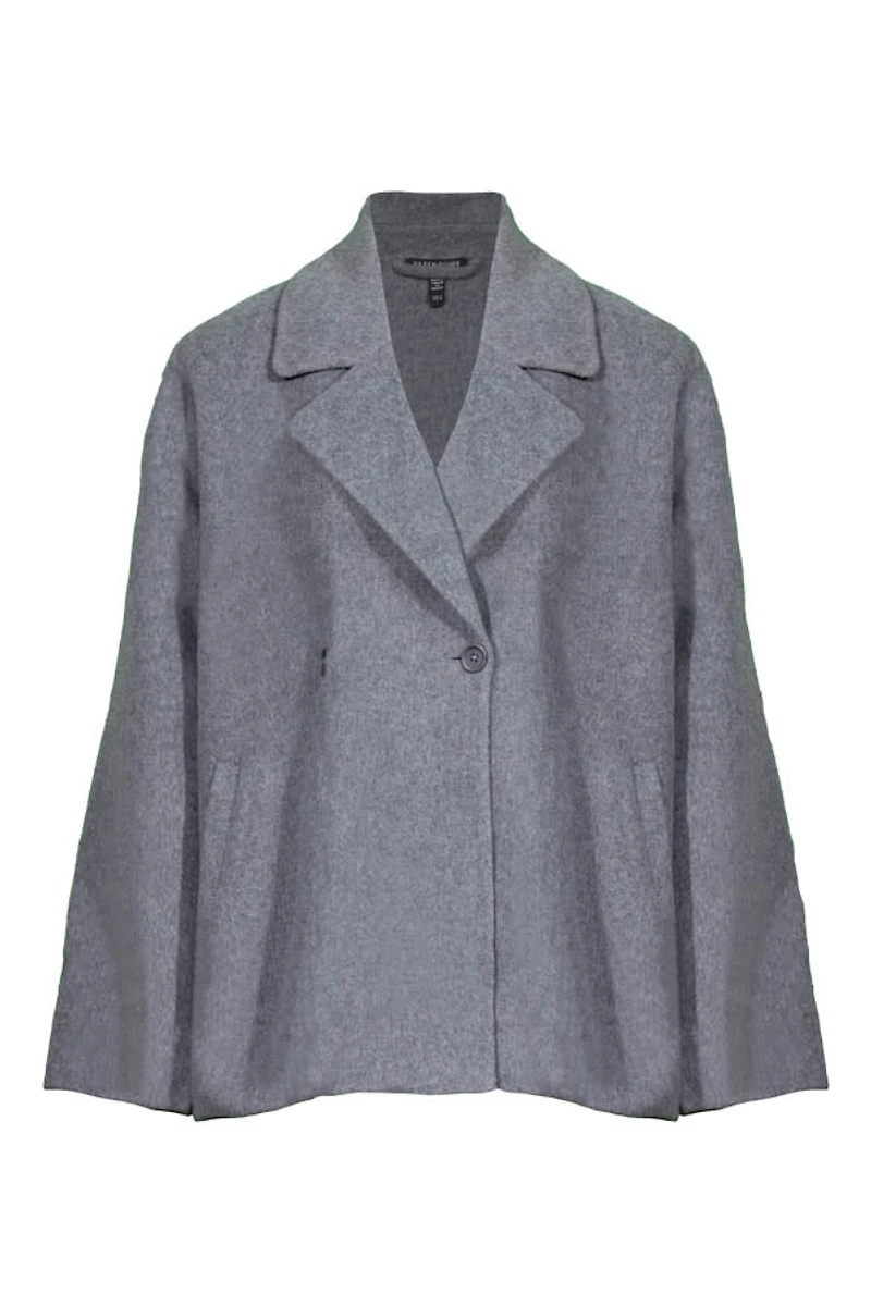 Eileen Fisher Double Face Wool Cloud Short Coat