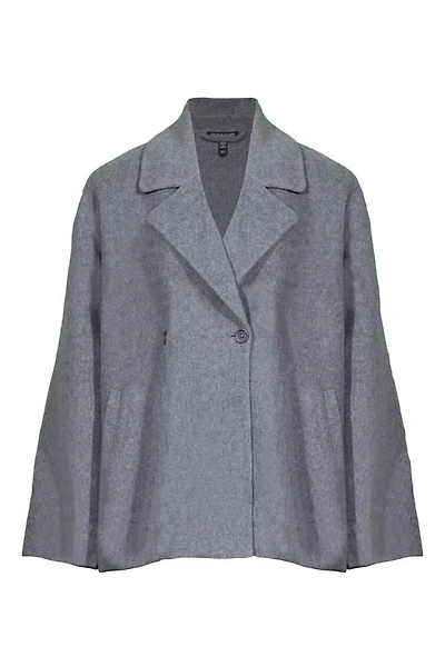 Eileen Fisher Double Face Wool Cloud Short Coat