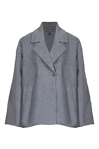 Eileen Fisher Double Face Wool Cloud Short Coat