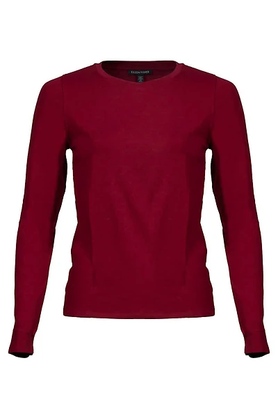 Eileen Fisher Round Neck Sheer Knit Tee