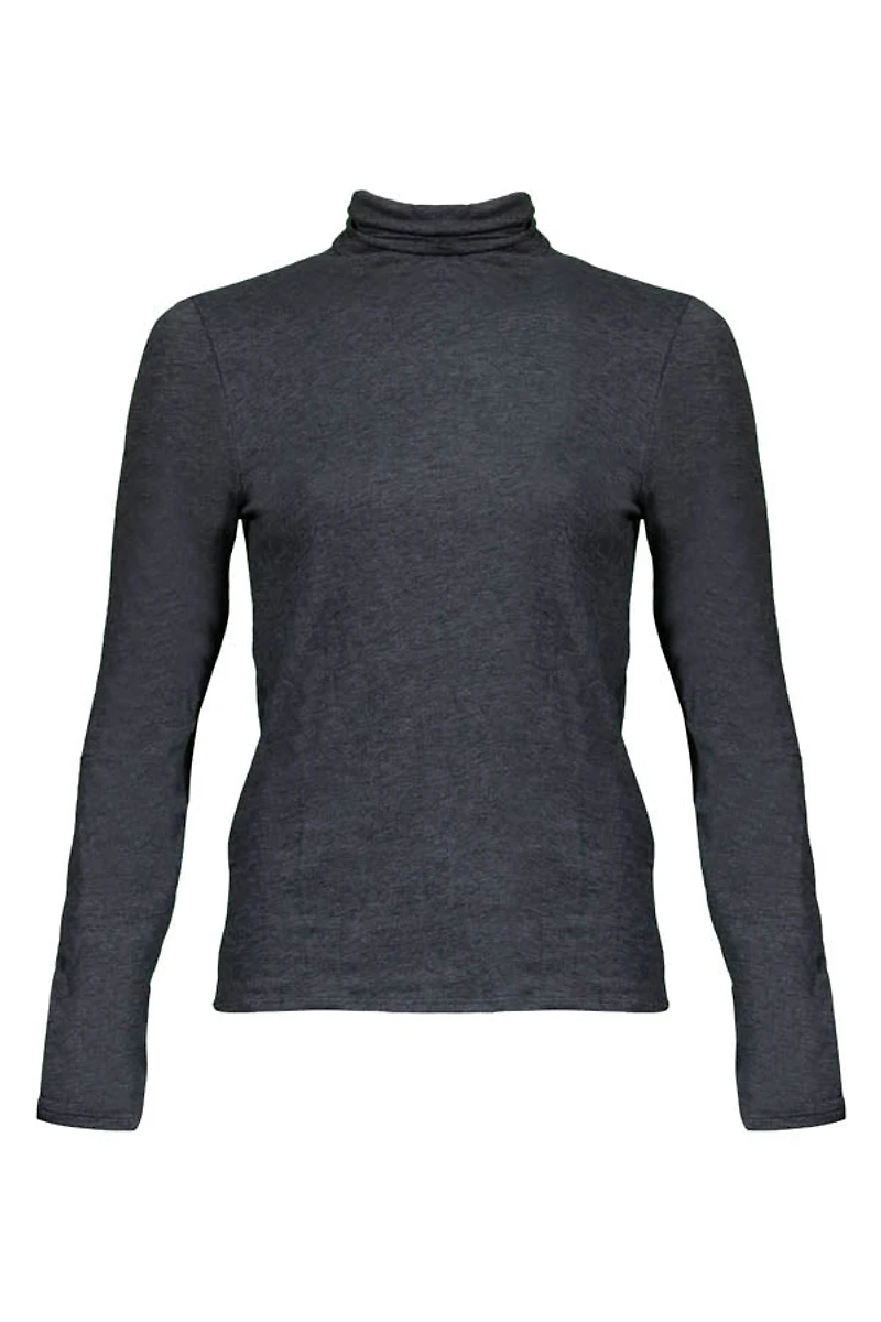 Eileen Fisher Melange Sheer Cotton Blend Knit Turtleneck