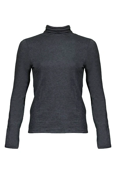 Eileen Fisher Melange Sheer Cotton Blend Knit Turtleneck