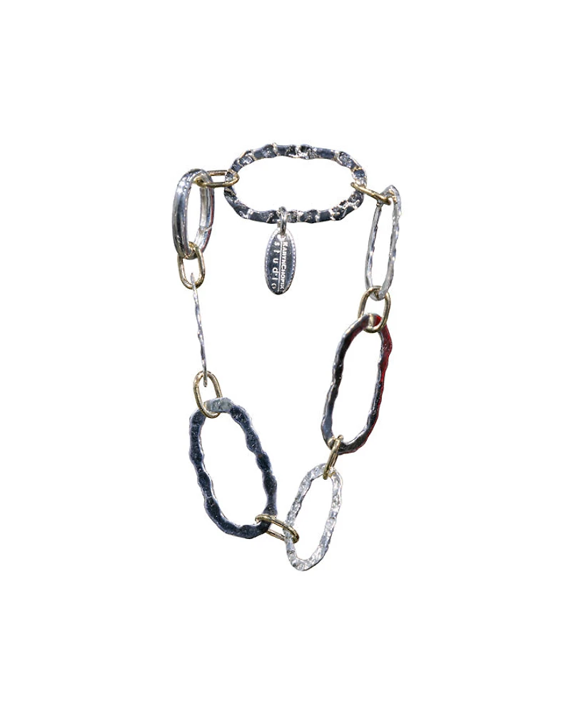 Karyn Chopik Forged Textured Sterling Silver Rings Bracelet