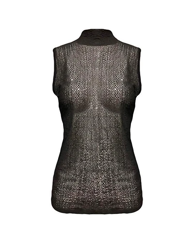 Frame Textured Pattern Mesh Tank Top
