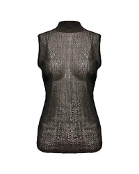 Frame Textured Pattern Mesh Tank Top