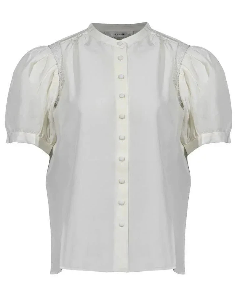 Frame Lace Shoulder Inset Blouse