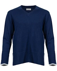 Kinross Easy Hi Low Tipped Vee Pullover