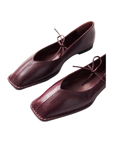 Alohas Sway Burgundy Leather Ballet Flats