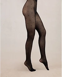 Bleu Foret Semi-Opaque 30D Polka Dot Tights