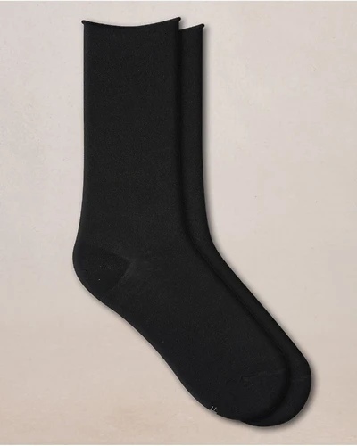 Bleu Foret Velvet Cotton Ankle Socks