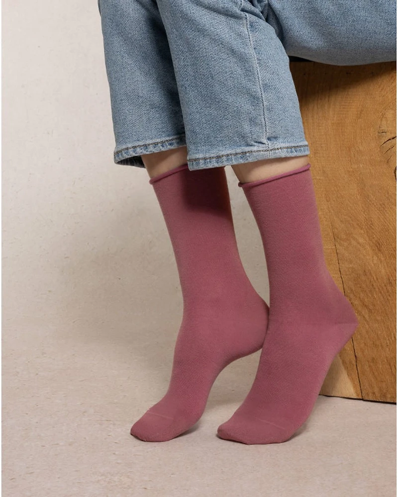 Bleu Foret Wool Socks Cotton Inside