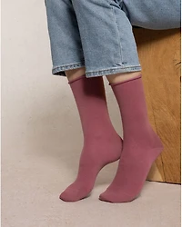 Bleu Foret Wool Socks Cotton Inside