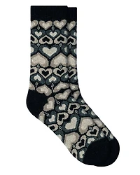 Bleu Foret Heart Pattern Cashmere Socks