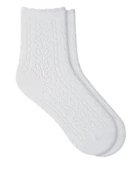 Bleu Foret Open Work Wheat Pattern Short Socks