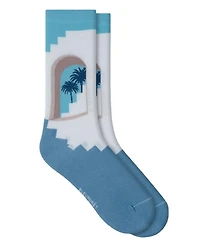 Bleu Foret Palm Grove Pattern Socks