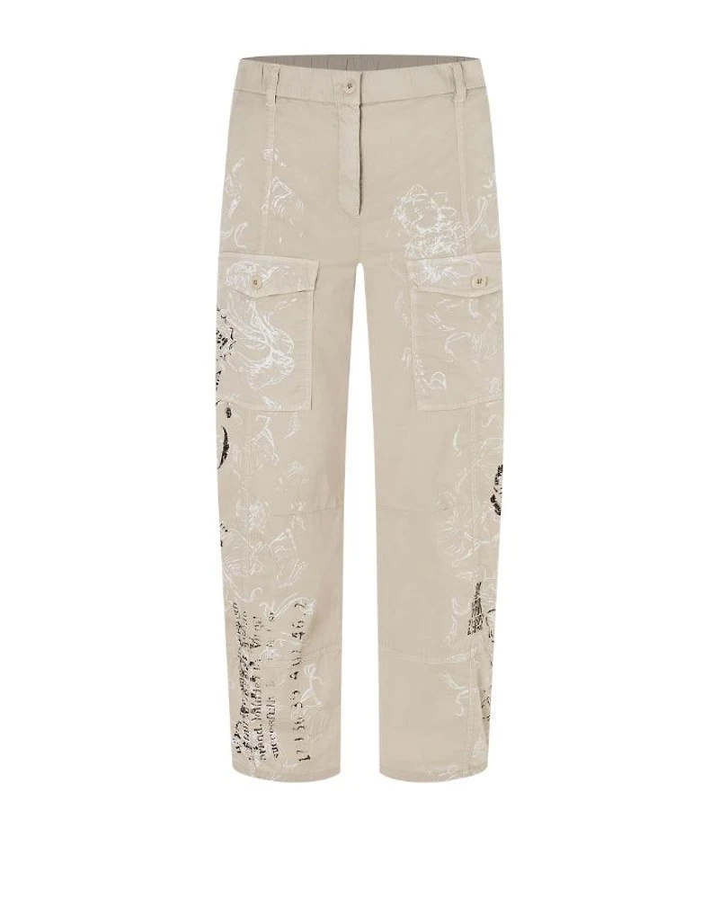 Cambio Orange Barrel Leg Printed Pant