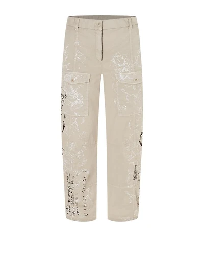 Cambio Orange Barrel Leg Printed Pant